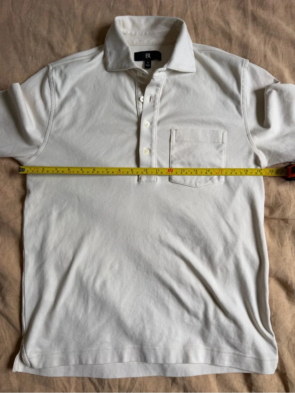 Banana Republic like-new long sleeve polo shirt mens small cream business casual